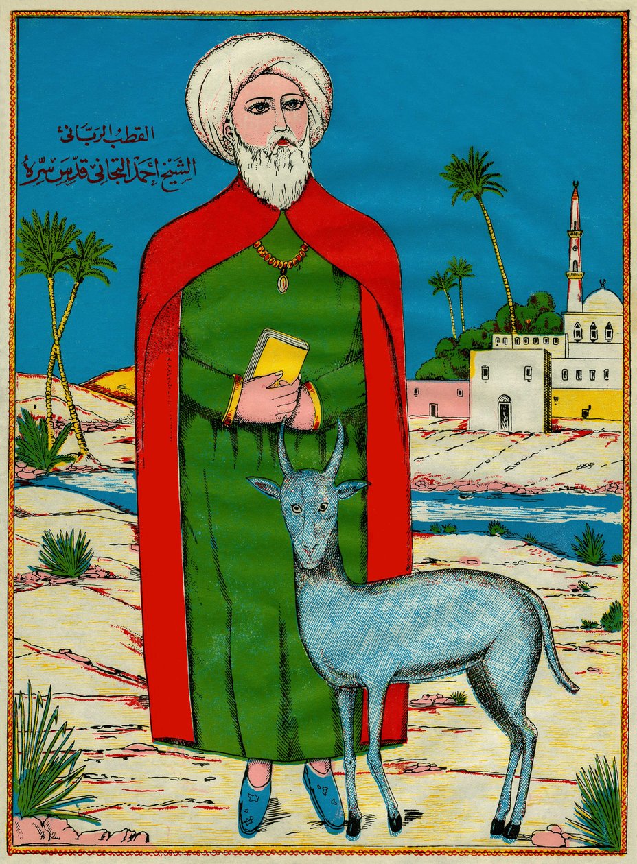 Sidi Ahmed al-Tijani sejk, az Al-Tirania (Tijaniyya) szunnita békegyár alapítója, a XVIII. Népszerű képek, Tunézia alkotó: Tunisian School