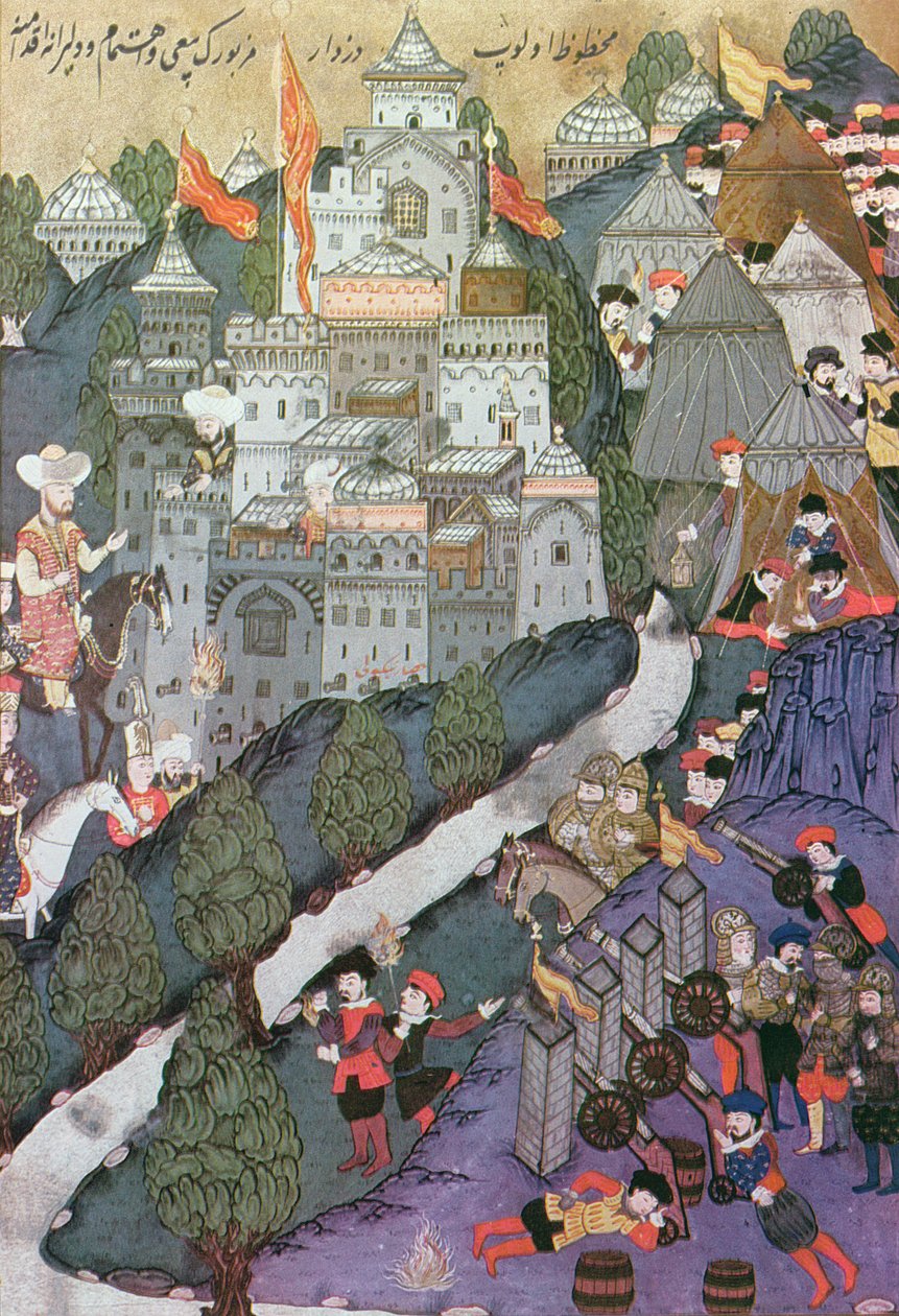 Nikopoliszi csata, 1396. szeptember 25-28., az isztambuli Topkapi Múzeumban őrzött miniatűr fakszimile alkotó: Turkish School