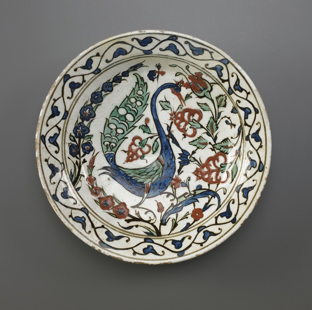 Lemez, Iznik, Oszmán dinasztia, 16. század vége – 17. század eleje (kerámia) alkotó: Turkish School