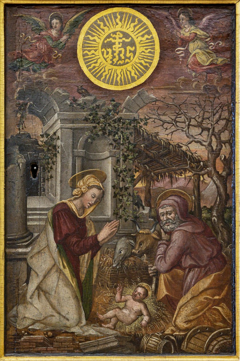 Jézus születése, cibórium ajtaja, XVI. század első fele (olaj, tábla) alkotó: Tuscan School