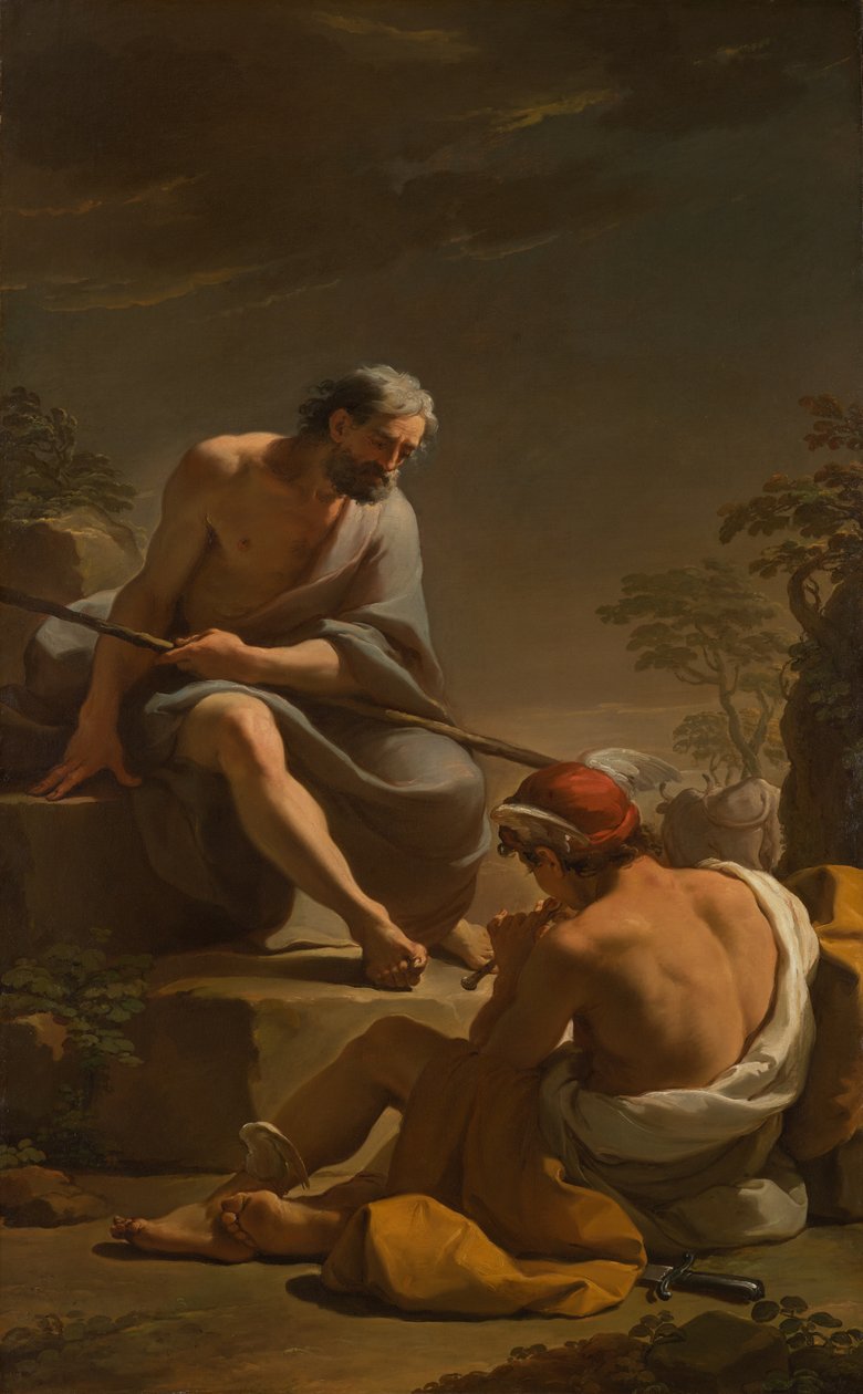 Mercury Argust álomba ringatja, 1770-1775 körül alkotó: Ubaldo Gandolfi