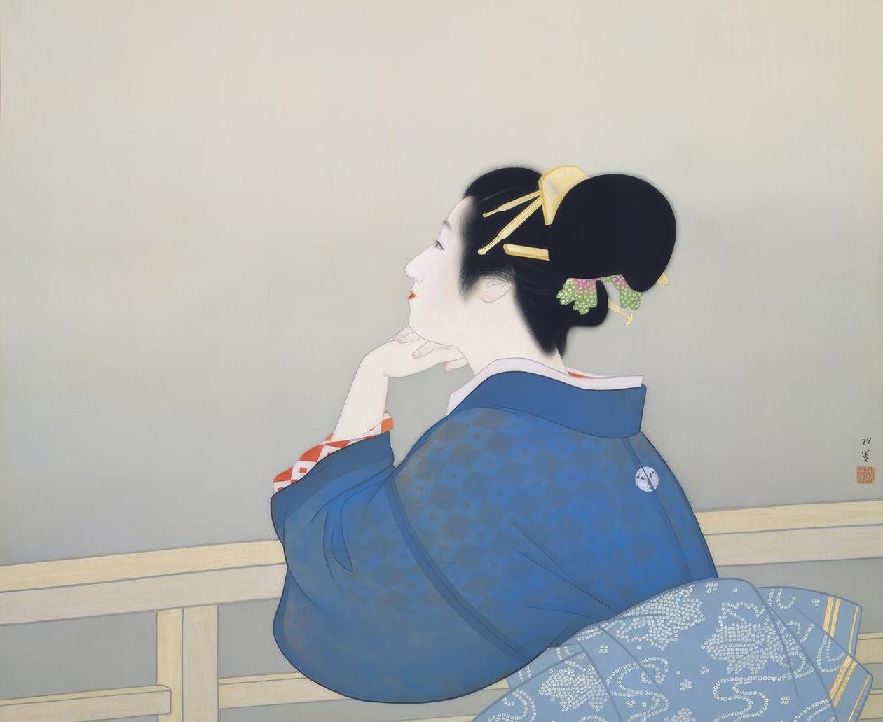 Egy nő várja, hogy felkeljen a hold alkotó: Uemura Shoen