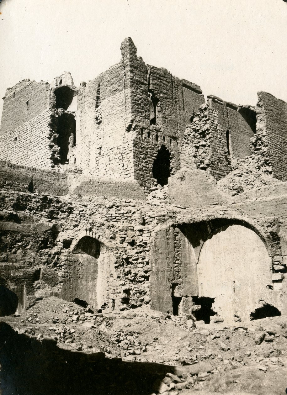Szent Simeon kolostor temploma, északnyugati sarok a restaurálás előtt, Asszuán, Egyiptom, fotó: Ugo Monneret de Villard alkotó: Ugo Monneret de Villard