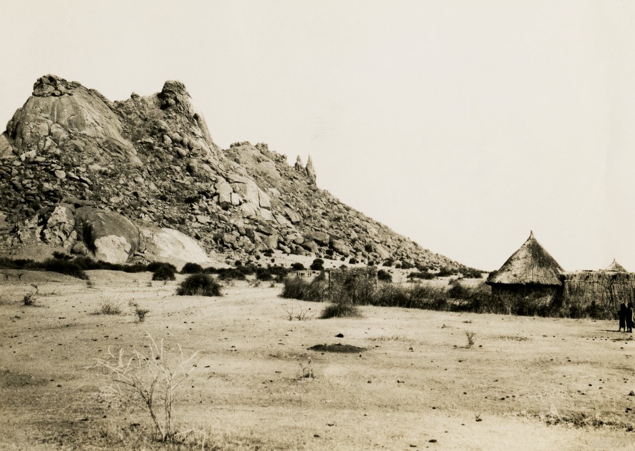 Kunyhók Gebel Sagadi közelében, Szudán, Ugo Monneret de Villard fotója, 1930 körül. alkotó: Ugo Monneret de Villard