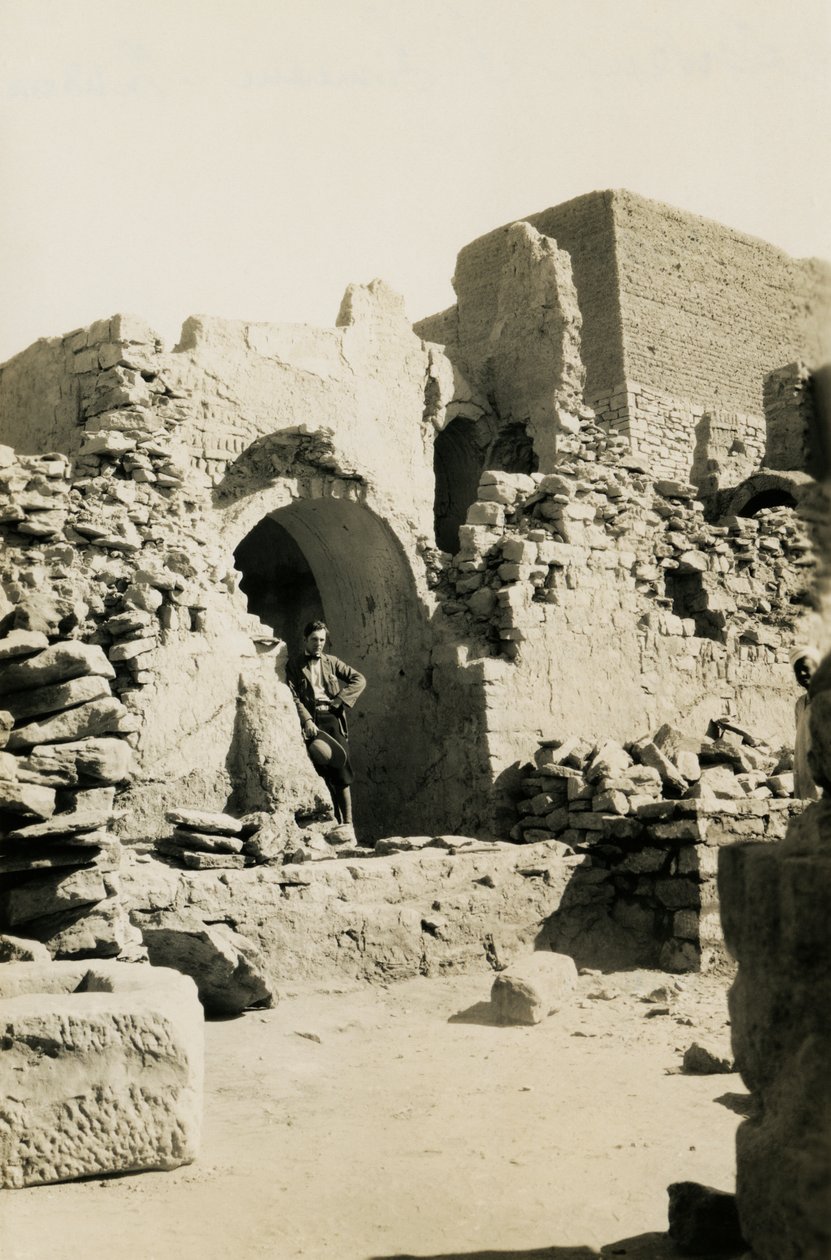 A Szent Simeon kolostor nagy kapu (qasr) belseje, Asszuán, Egyiptom, Ugo Monneret de Villard fotója. alkotó: Ugo Monneret de Villard