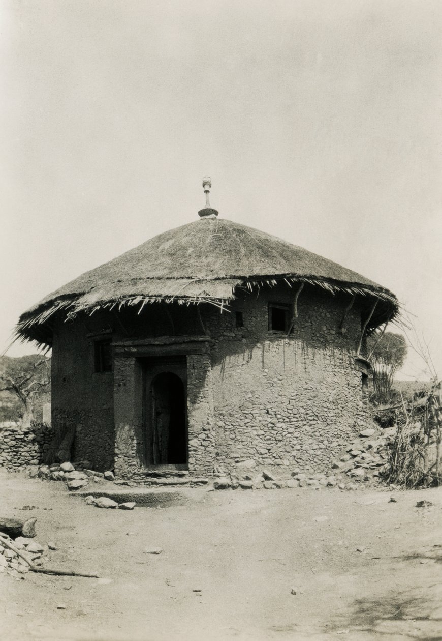 Nádtetős kerek kunyhó, Axum, Etiópia, fotó: Ugo Monneret de Villard alkotó: Ugo Monneret de Villard