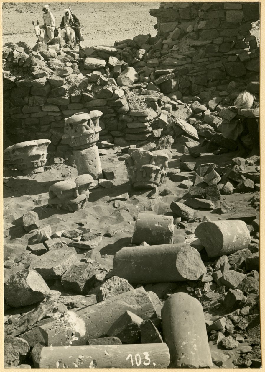 Serreh középkori templomának romjai, Sitte Gasma, Szudán, Ugo Monneret de Villard fotója. alkotó: Ugo Monneret de Villard