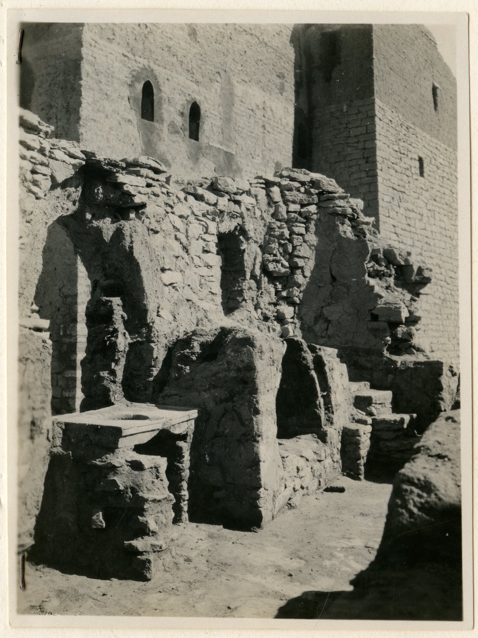 Sógyár romjai, Szent Simeon kolostor, Asszuán, Egyiptom, fényképezte Ugo Monneret de Villard alkotó: Ugo Monneret de Villard
