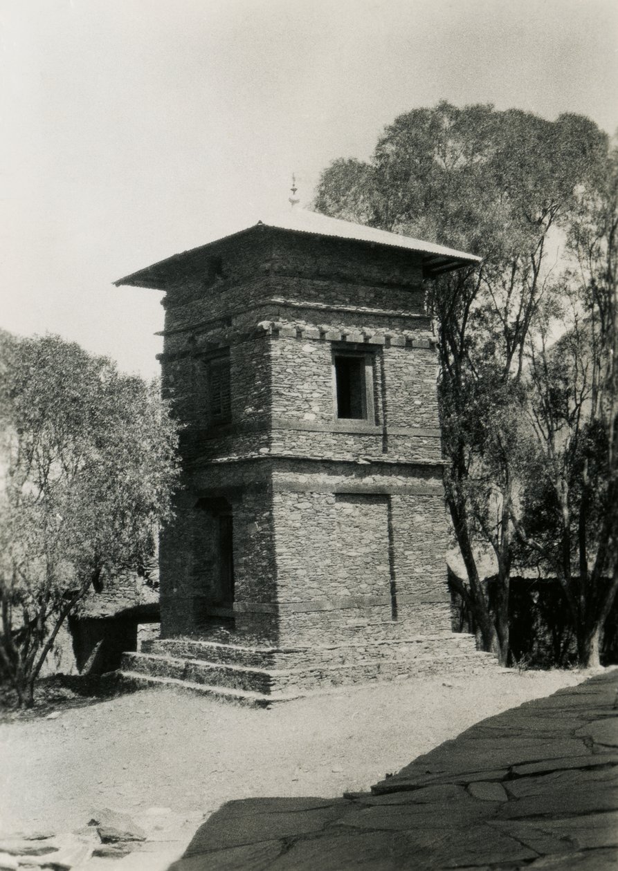 Kétszintes, négyzet alakú épület, Axum, Etiópia, Ugo Monneret de Villard fotója. alkotó: Ugo Monneret de Villard