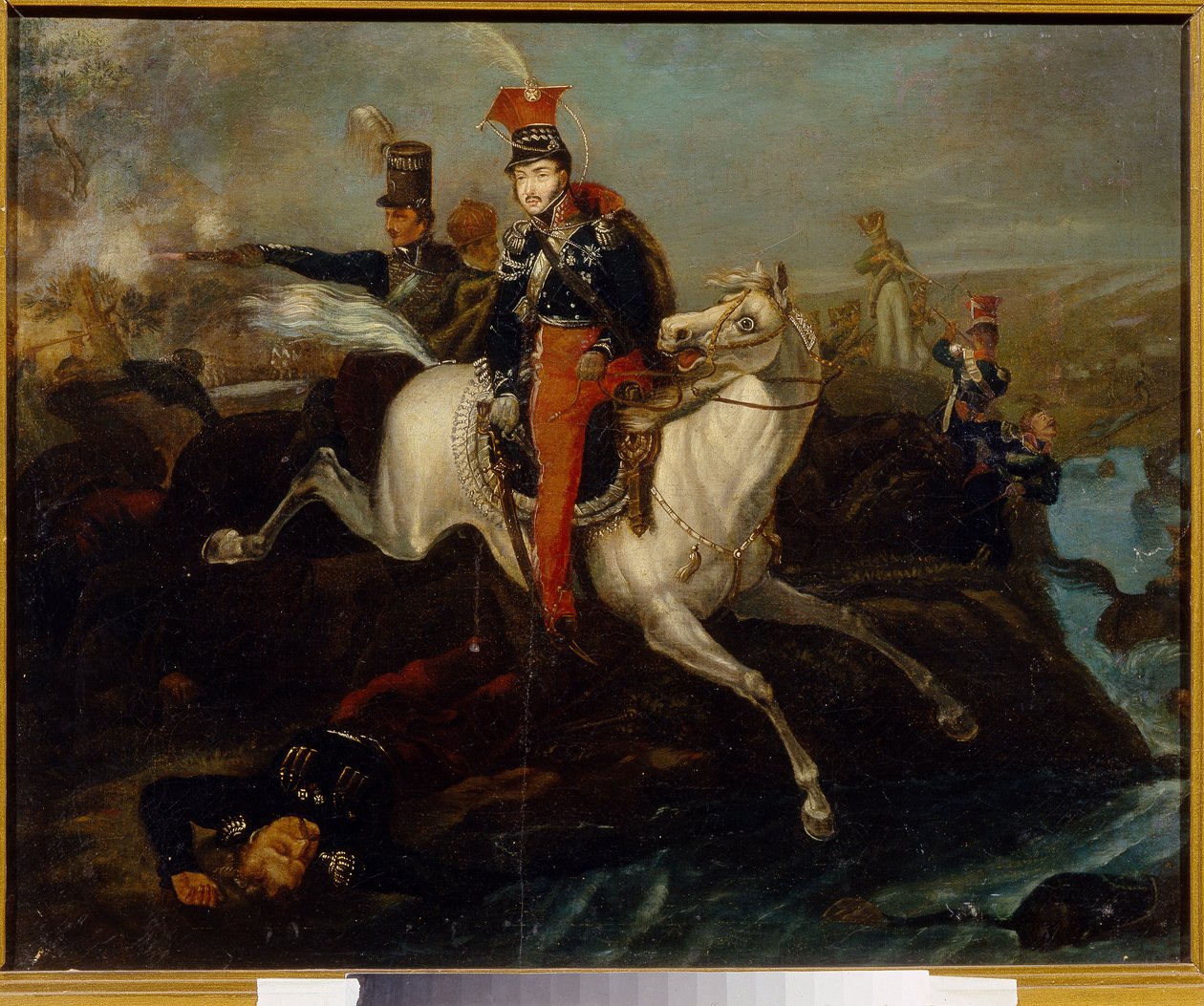 Josef Poniatowski herceg halála a lipcsei csatában, 1813. október 16. alkotó: Ukranian School Ukranian School