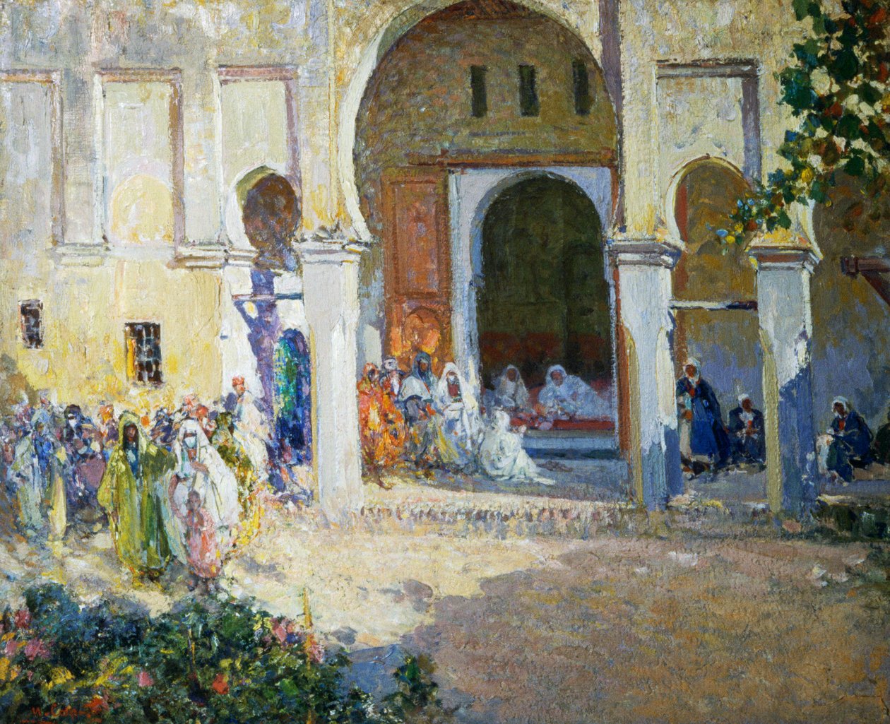 A pasa ítélete, Fes 1924, Ulisse Caputo (1872-1948) festménye, 80x100 cm, Olaszország, XX. alkotó: Ulisse Caputo