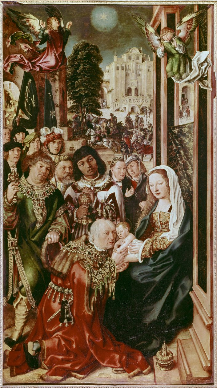 Idősebb Ulrich Apt (1460-1532) A mágusok imádása Festmény fára alkotó: Ulrich the Elder Apt