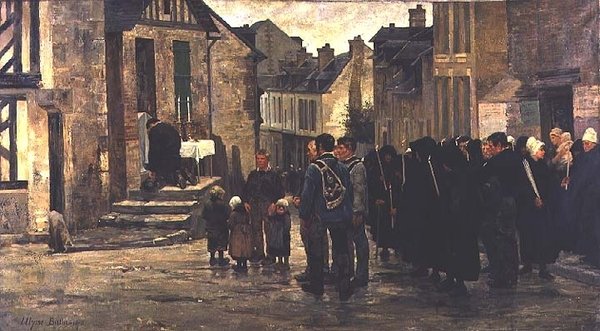 Egy tengerész temetése Villerville-ben, 1878 alkotó: Ulysse Louis Auguste Butin