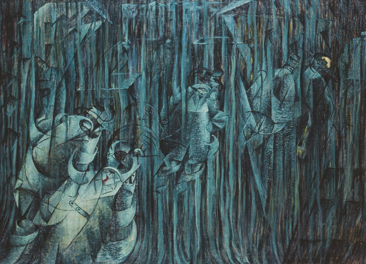 Lelkiállapotok: Akik maradnak, 1911 alkotó: Umberto Boccioni
