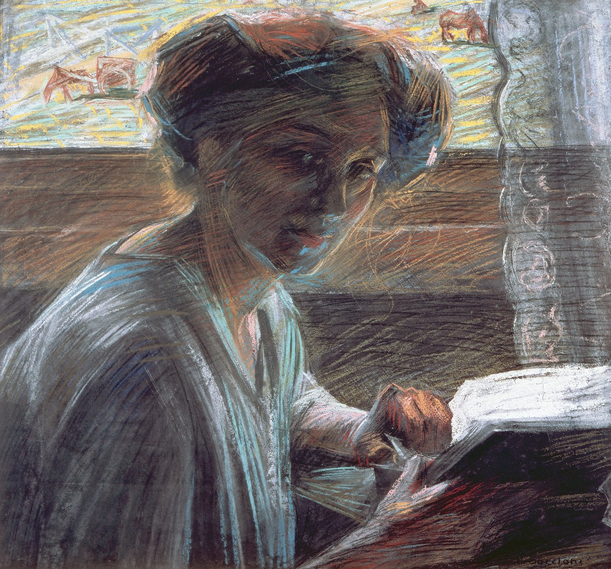 Olvasó nő, 1909 alkotó: Umberto Boccioni