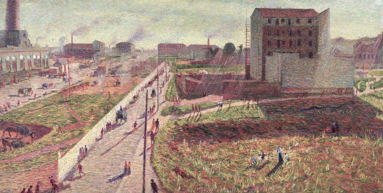 Műhelyek a Porta Romanában, 1909 alkotó: Umberto Boccioni