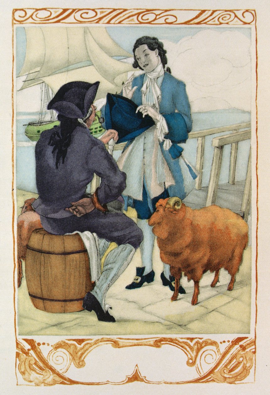 Illusztráció Voltaire „Candide” című művéből, Gibert Jeune kiadásában alkotó: Umberto (after) Brunelleschi