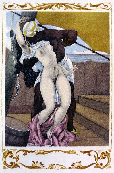 Illusztráció Voltaire „Candide” című művéből, Gibert Jeune kiadásában alkotó: Umberto (after) Brunelleschi