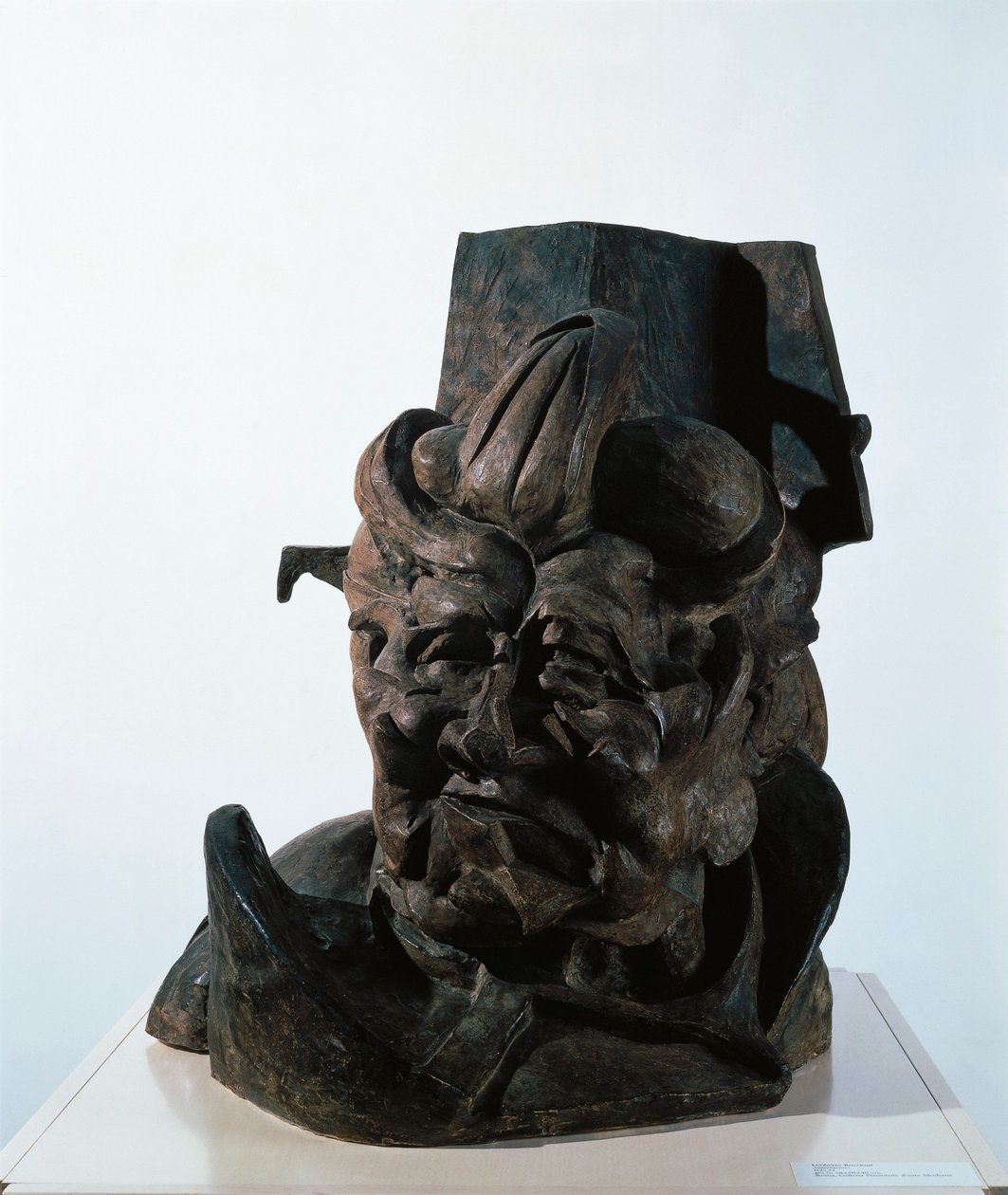 Antigrazioso (Antigraceful), a művész anyjának gipszfeje, Umberto Boccioni alkotó: Umberto Boccioni