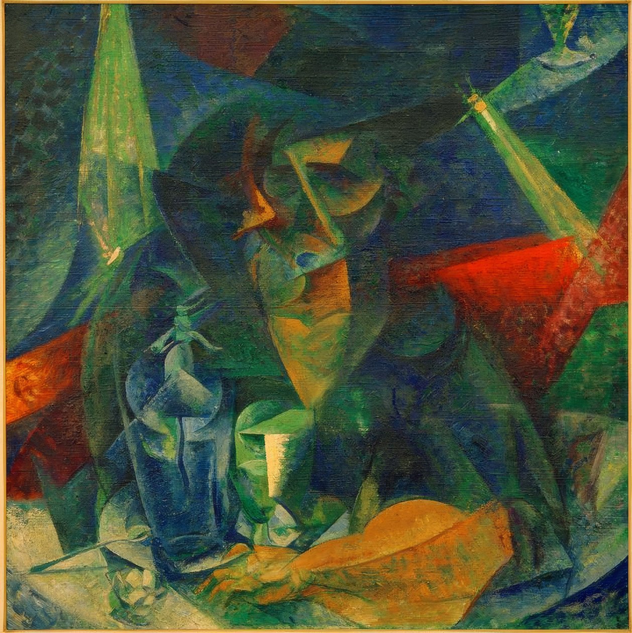 Nő a kávézóban (Egy nő alakjának bomlása az asztalnál) alkotó: Umberto Boccioni