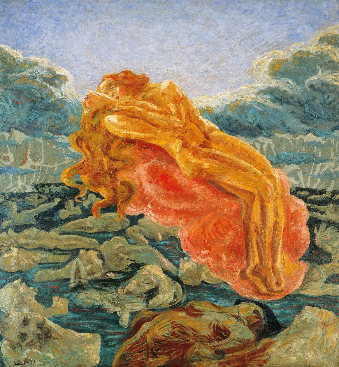 Álom (vagy Paolo és Francesca), Umberto Boccioni (1882-1916) alkotó: Umberto Boccioni