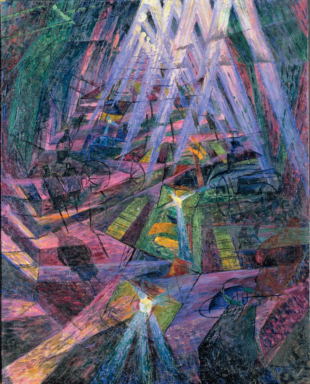 Az út erői – Boccioni, Umberto (1882-1916) Forces of a road. Olaj, vászon, méret: 99,5x80,5 alkotó: Umberto Boccioni