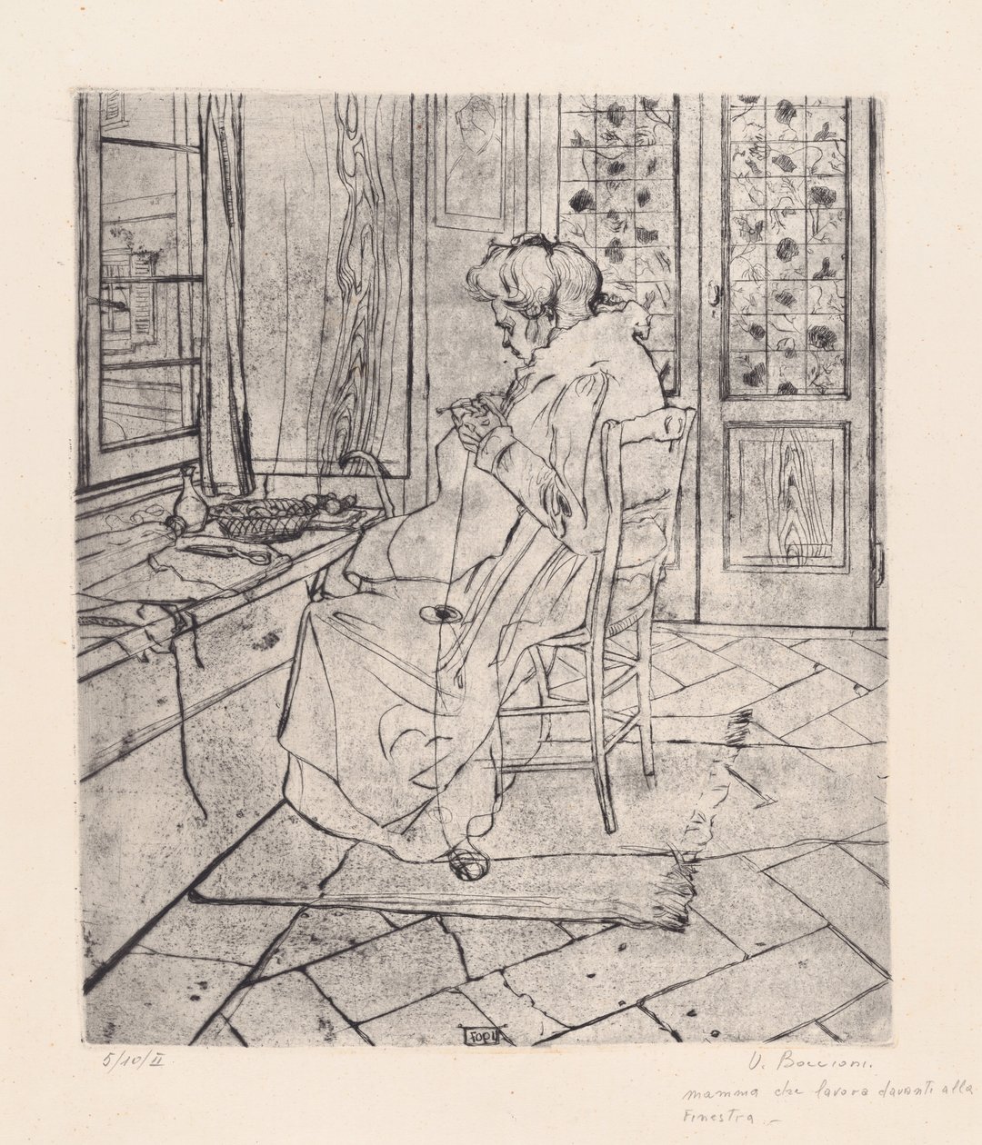 Anyám dolgozik alkotó: Umberto Boccioni