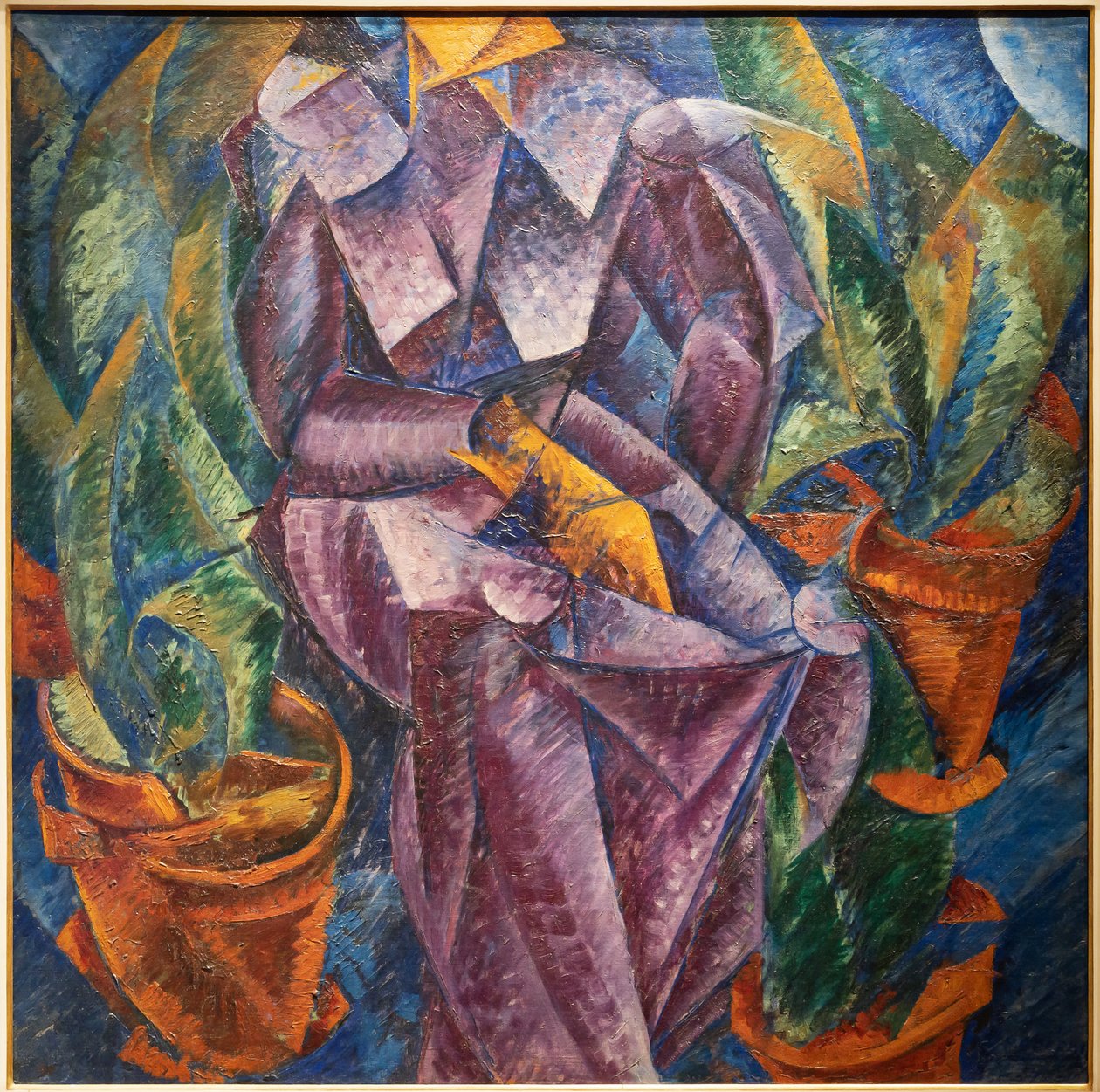 Spirális merőleges szerkezet. Ülő Nő alkotó: Umberto Boccioni