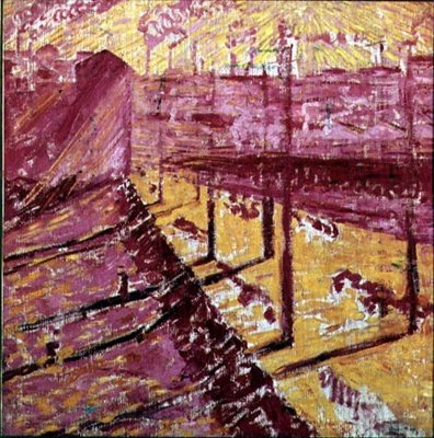 Milánó külvárosa alkotó: Umberto Boccioni