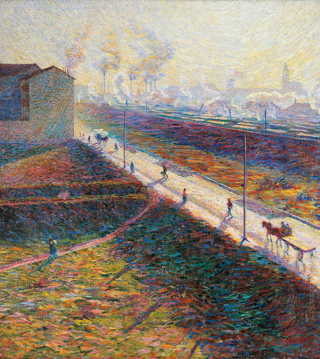 Umberto Boccioni (1882-1916) A reggel, olaj, vászon, 60x55 cm alkotó: Umberto Boccioni