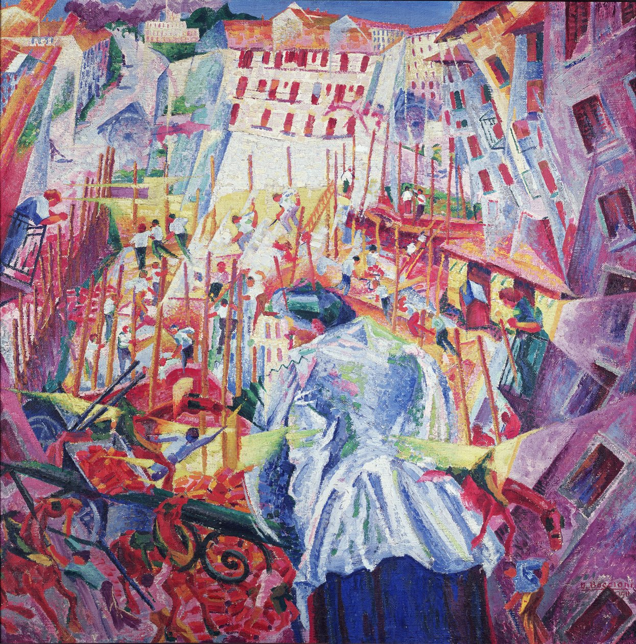 Az utca belép a házba, 1911 alkotó: Umberto Boccioni