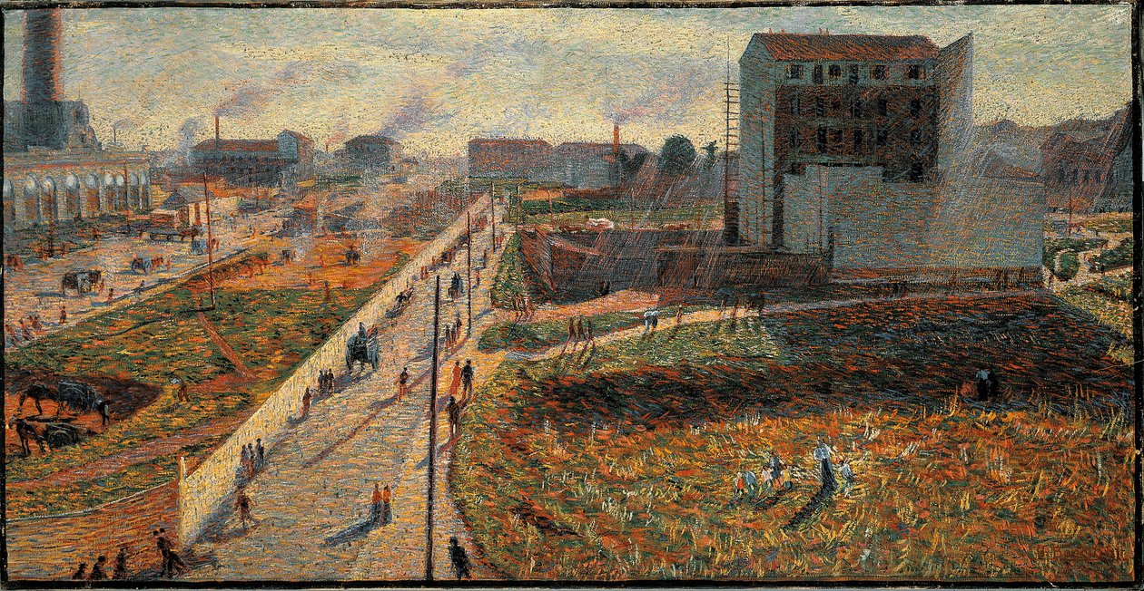 A milánói Porta Romana gyárai (Olaj, vászon alkotó: Umberto Boccioni