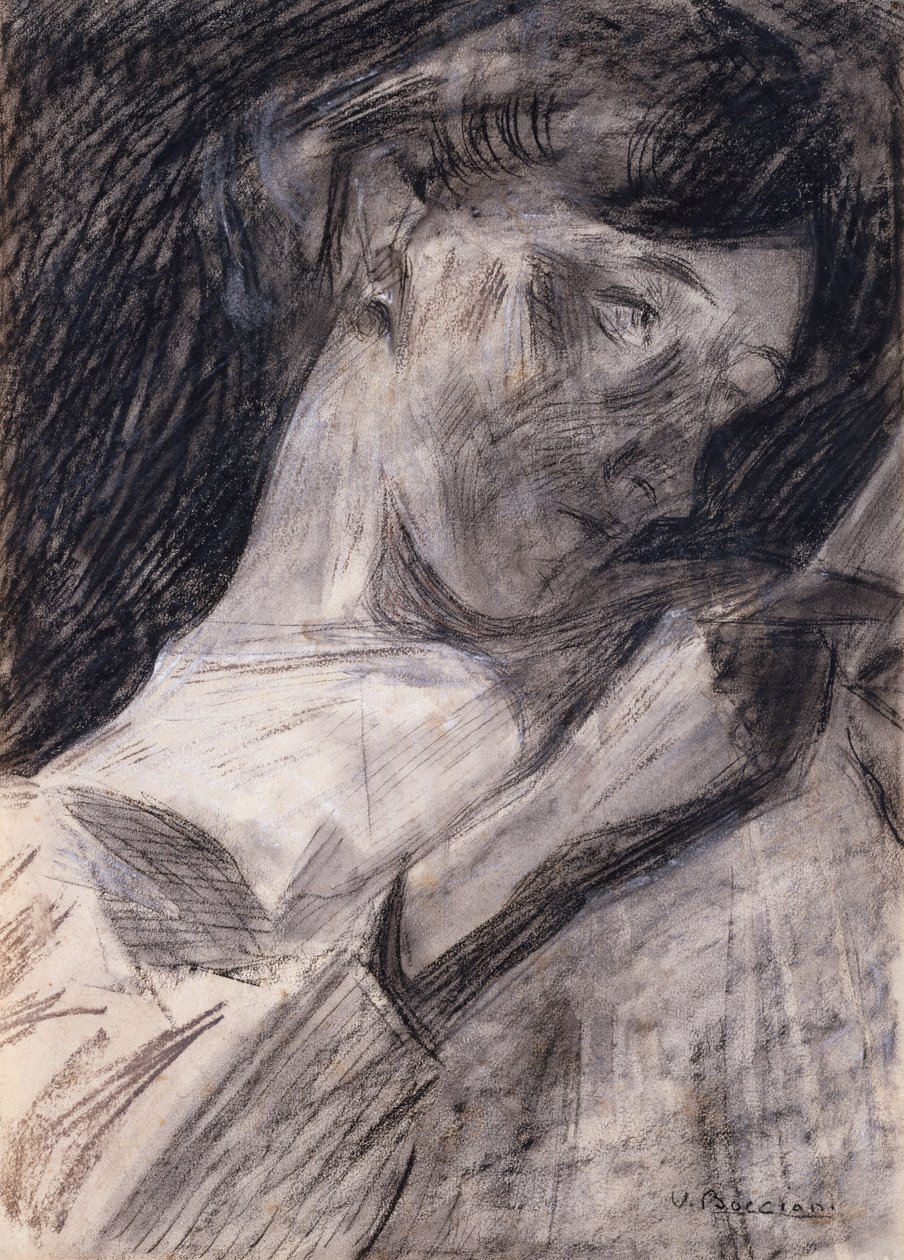 Inest olvas fiatal nő, 1909-10. alkotó: Umberto Boccioni