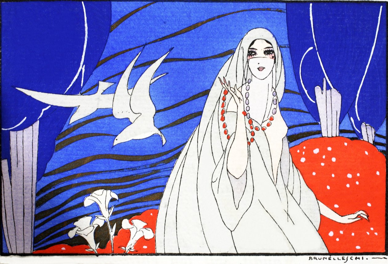 Arabian Nights (pochoir print) alkotó: Umberto Brunelleschi
