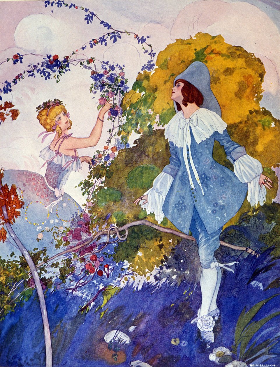 Bájos herceg és a lány illusztrációja Umberto Brunelleschi (1879-1949) XX. alkotó: Umberto Brunelleschi
