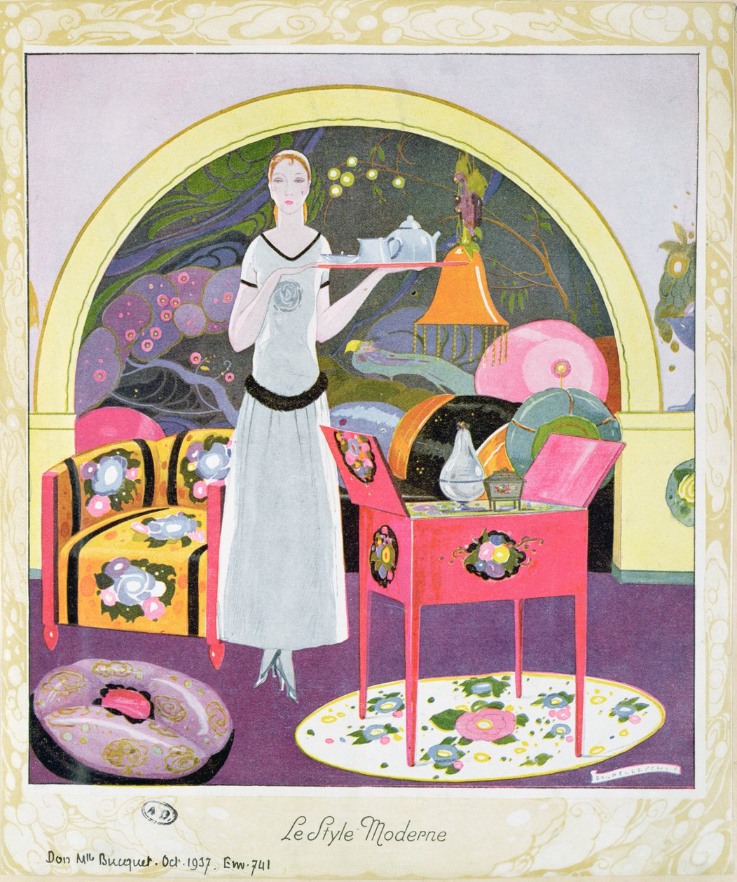 A modern stílus c. 1925 (színes litó) alkotó: Umberto Brunelleschi
