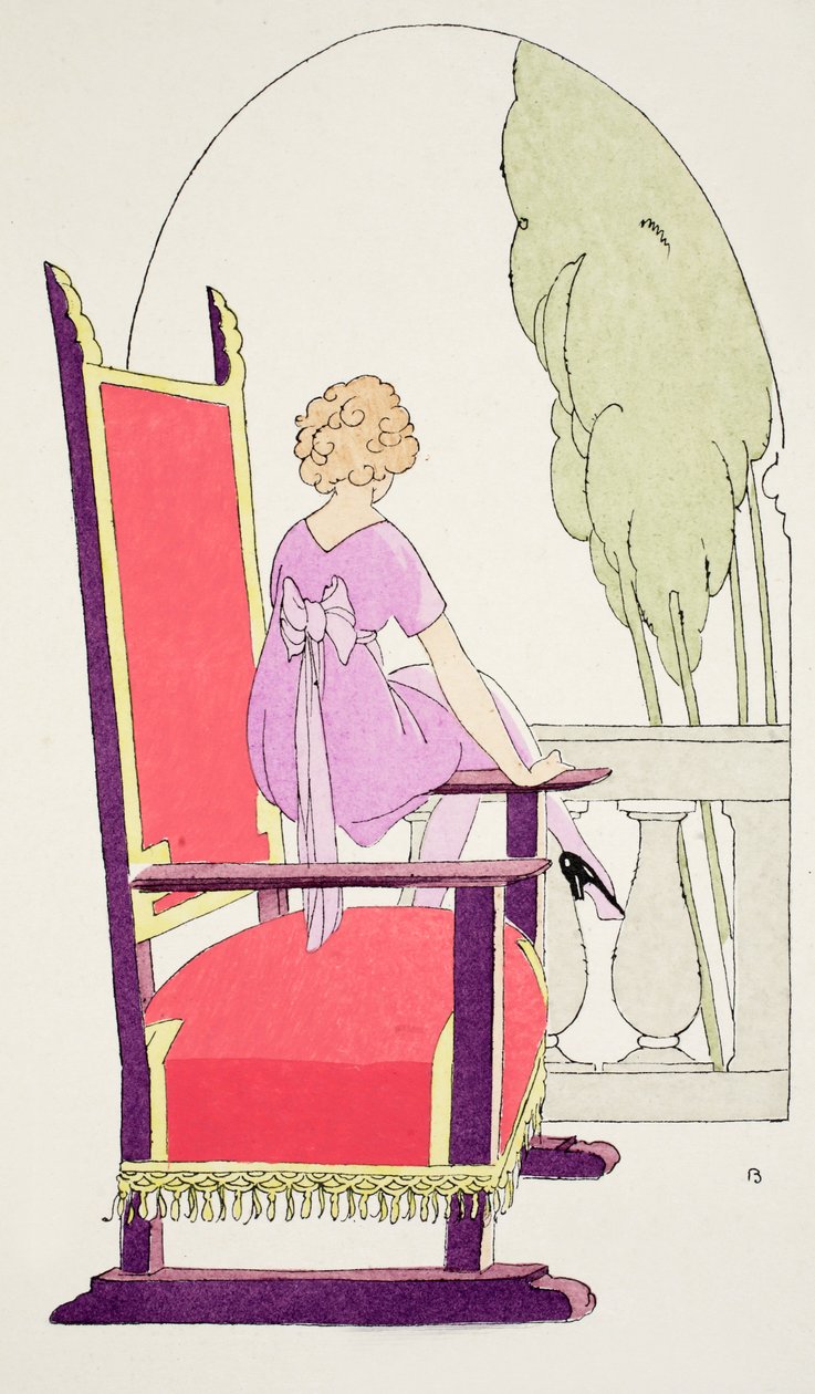 Várakozás az erkélyen (pochoir print) alkotó: Umberto Brunelleschi