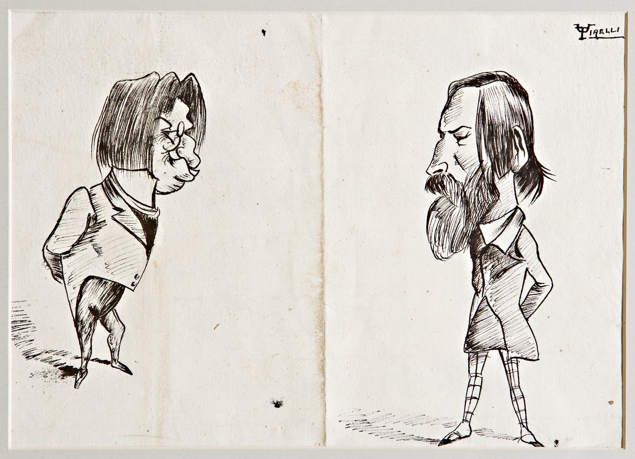 Karikatúrák (tus, papír) alkotó: Umberto Tirelli