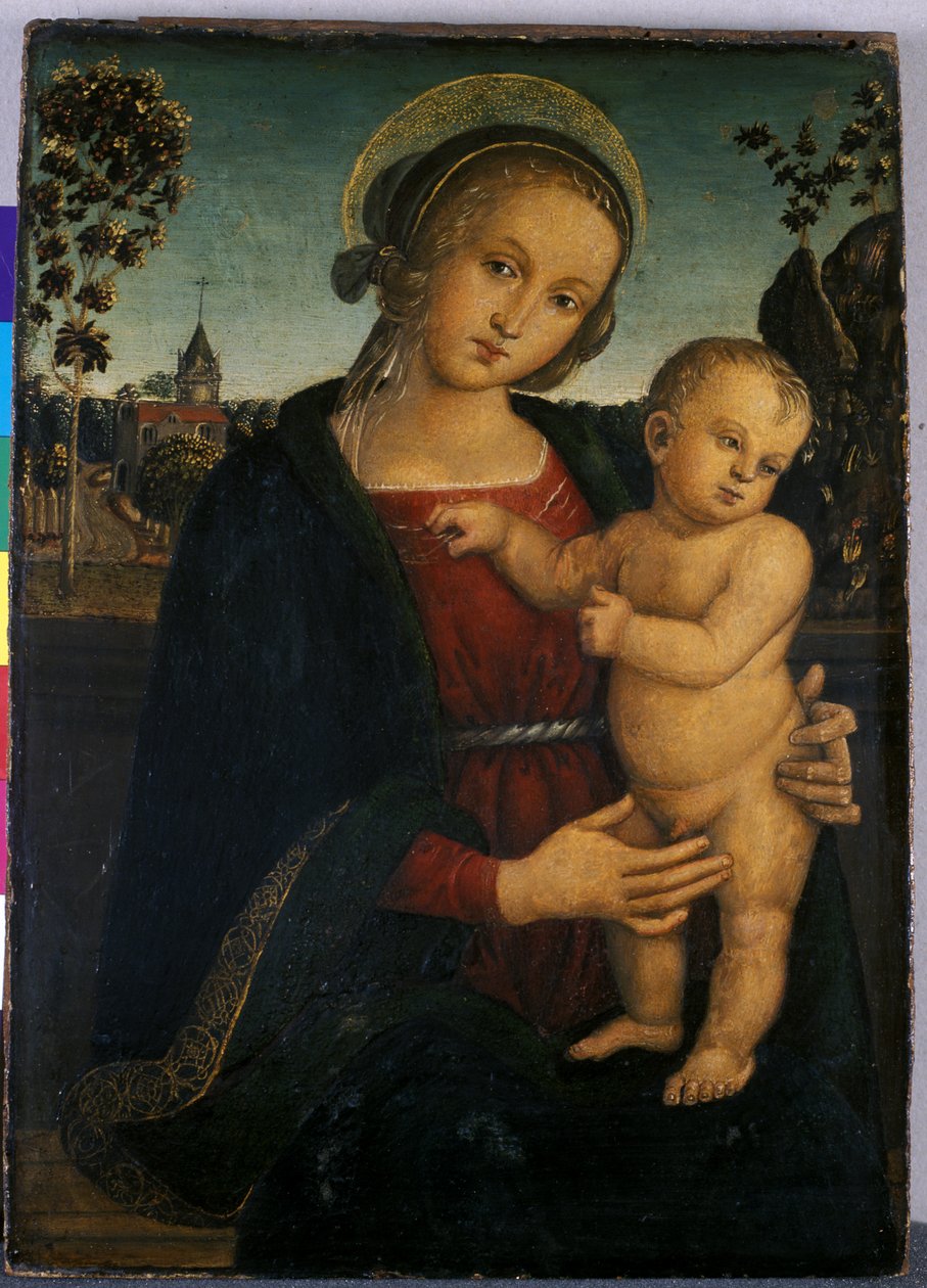 Madonna és gyermek, 1500 (tempera fán) alkotó: Umbrian School