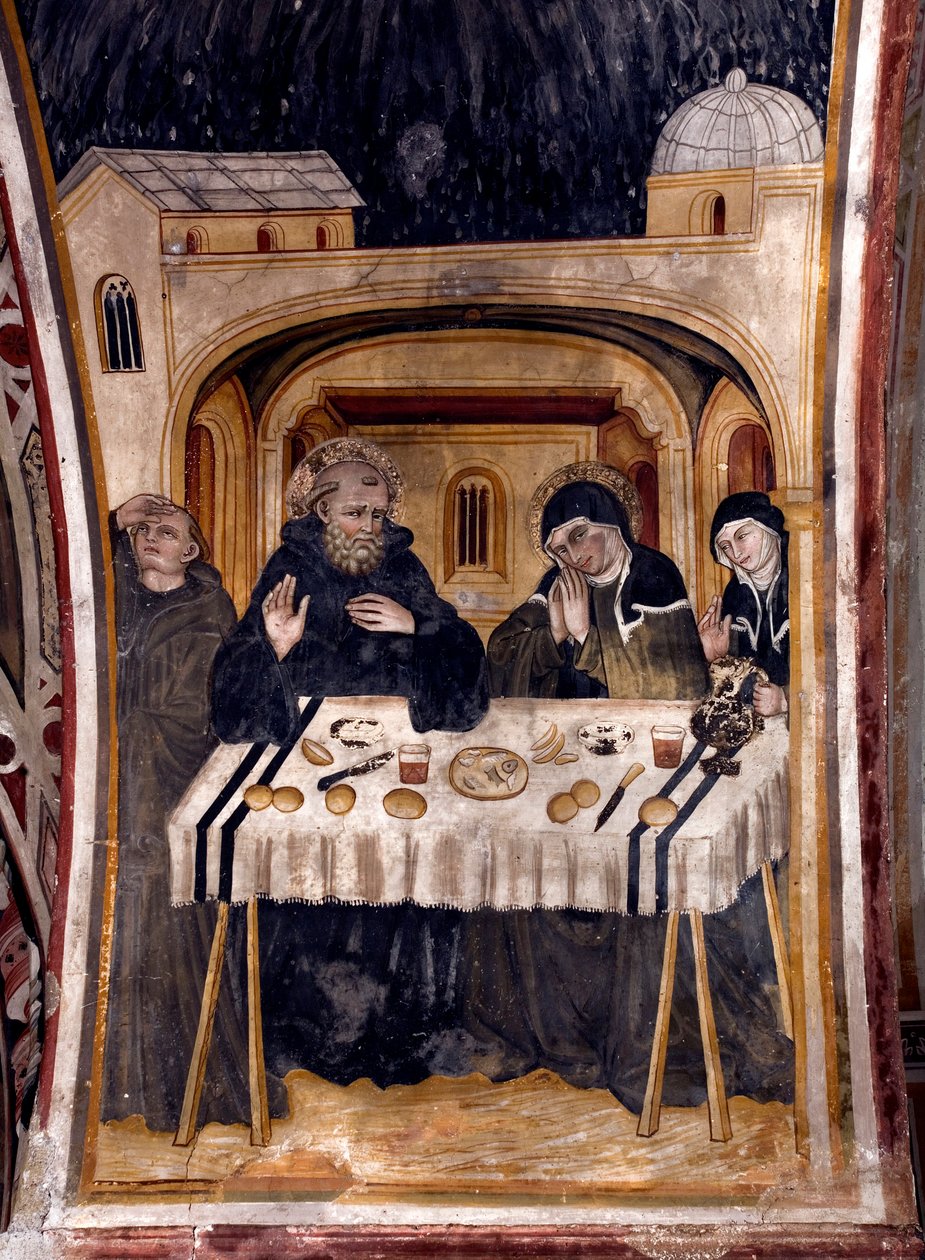 Nursie-i Szent Benedek és nővére, Sainte Scolastique legutóbbi találkozója 547. június 6-án alkotó: Umbrian School
