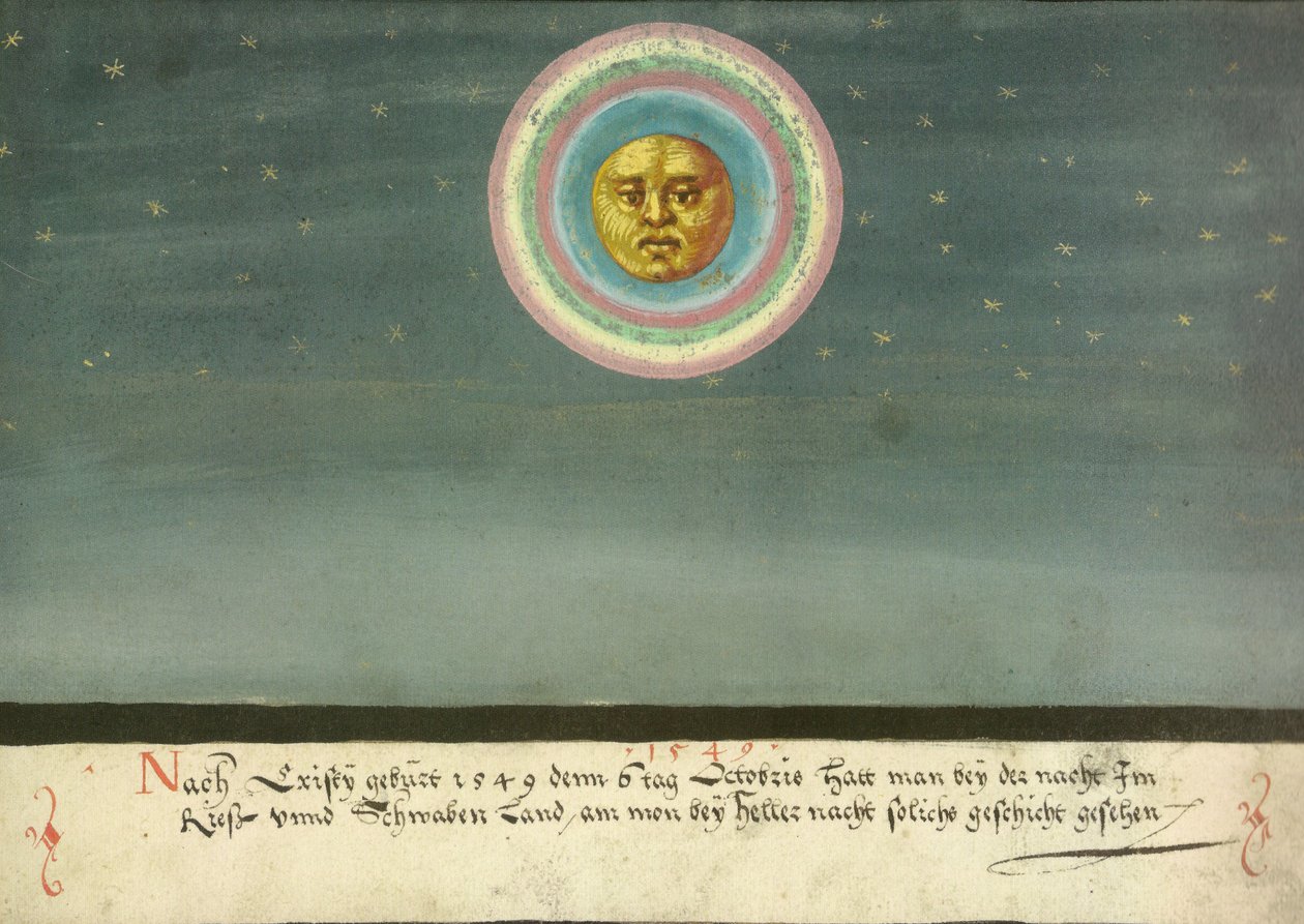Augsburger Wunderzeichenbuch - Folio 163- Holdglória Svábföld felett alkotó: Unbekannt Unbekannt