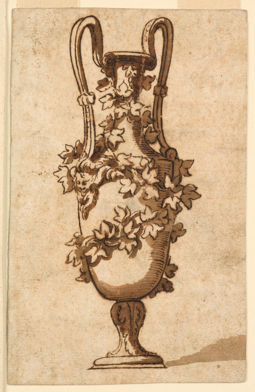 Rajz, Dekoratív váza tervezése, 1750–1800 alkotó: Unbekannt Unbekannt