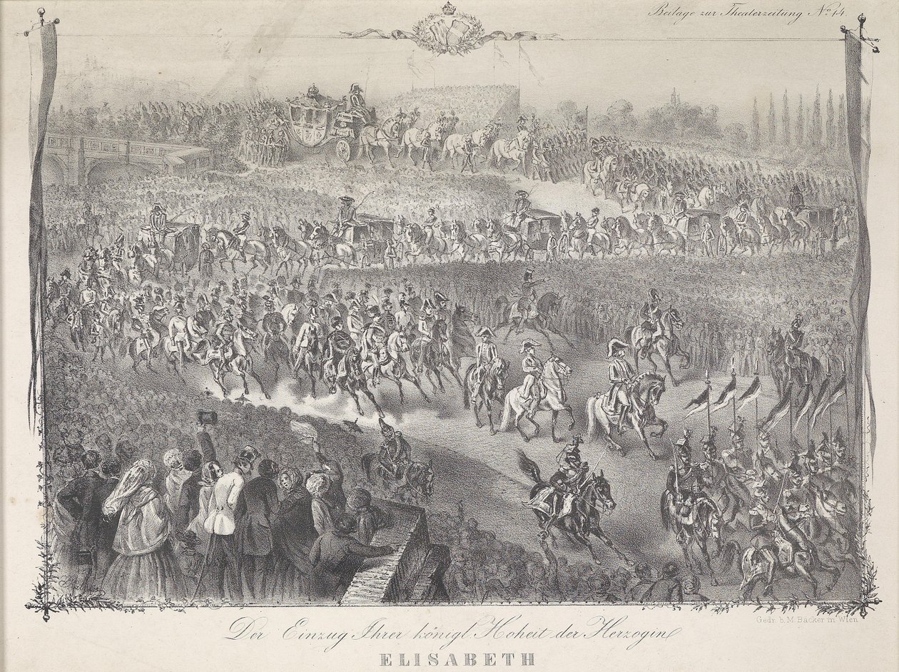 Királyi Felsége, Erzsébet hercegné belépése Bajorországba, Bécsbe 1854 -ben alkotó: Unbekannt Unbekannt