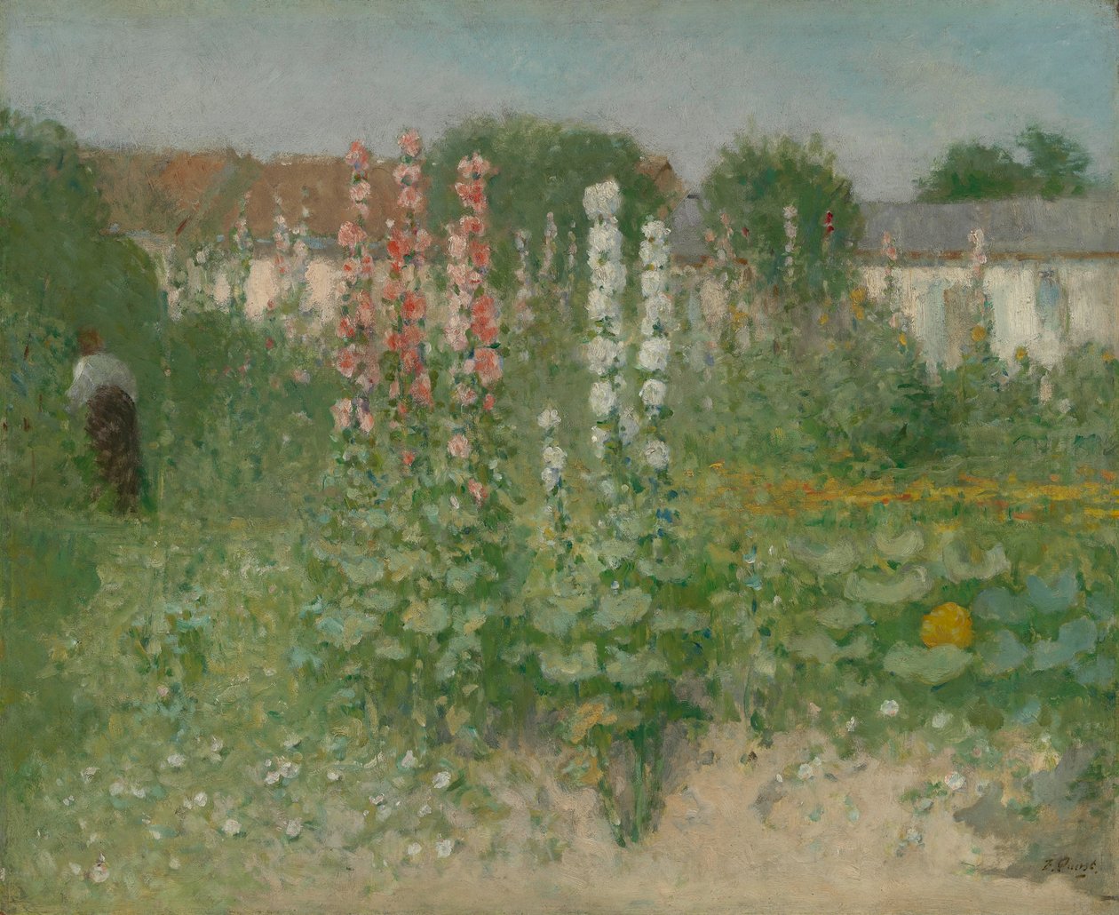 Kert Hollyhocks alkotó: Unbekannt Unbekannt