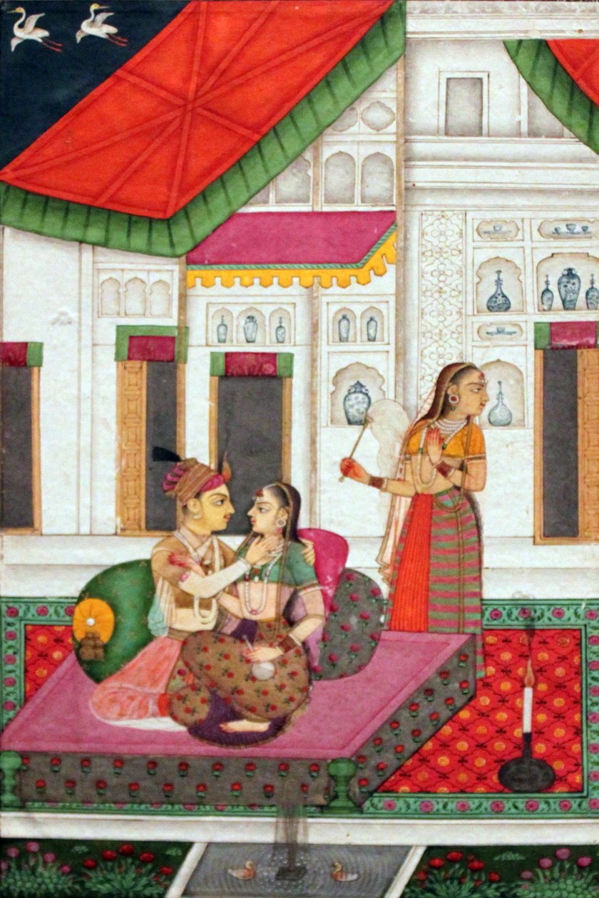 Szerelmesek a verandán; Haidarábád, India alkotó: Unbekannt Unbekannt