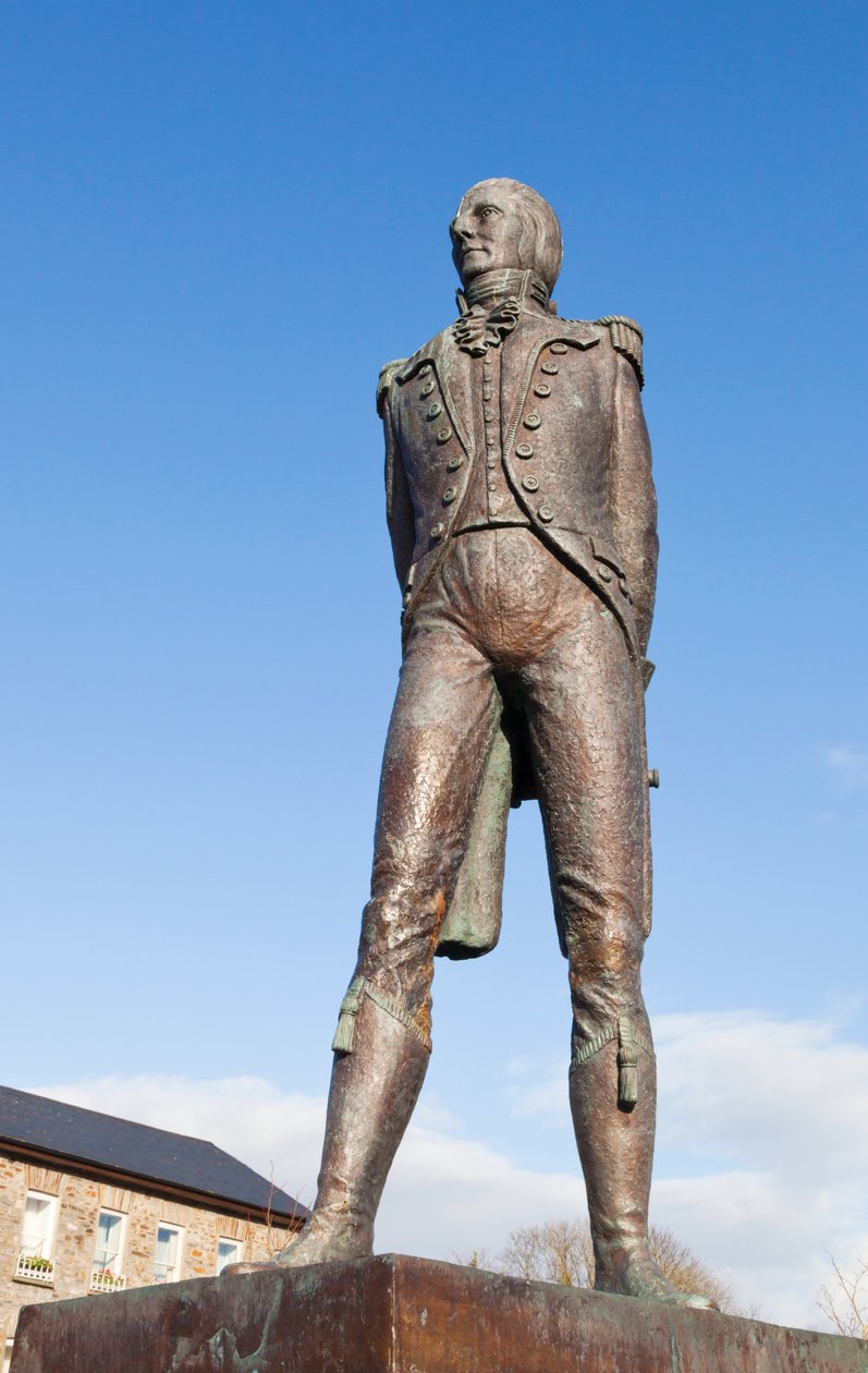 Bantry, West Cork, Írország. Theobald Wolfe Tone (1763-1798) szobra, ír forradalmár és a United Irishmen alapító tagja, akit az ír republikanizmus atyjának tekintenek. A szobrot J alkotó: Unbekannt Unbekannt