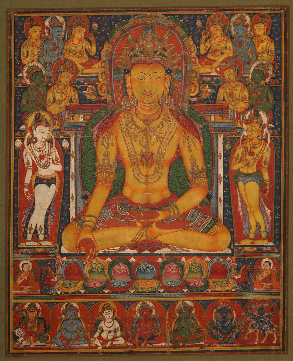 Buddha Ratnasambhava vagyon istenségekkel alkotó: Unbekannt Unbekannt