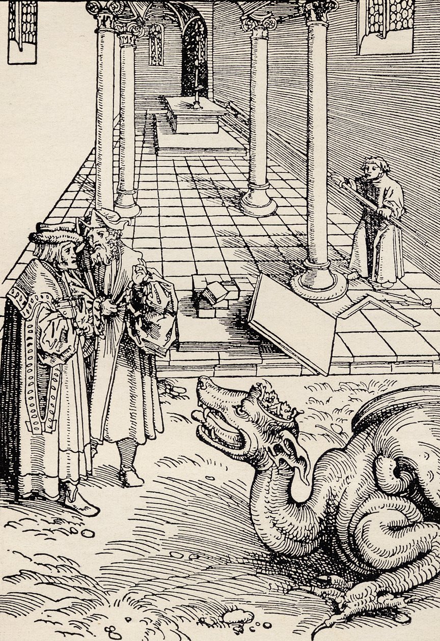 A Templom építése, Martin Luther Szeptemberi Bibliájának fametszete nyomán, Eugen Lennhoff „A szabadkőműves” című könyvéből, 1932. alkotó: Unbekannt Unbekannt