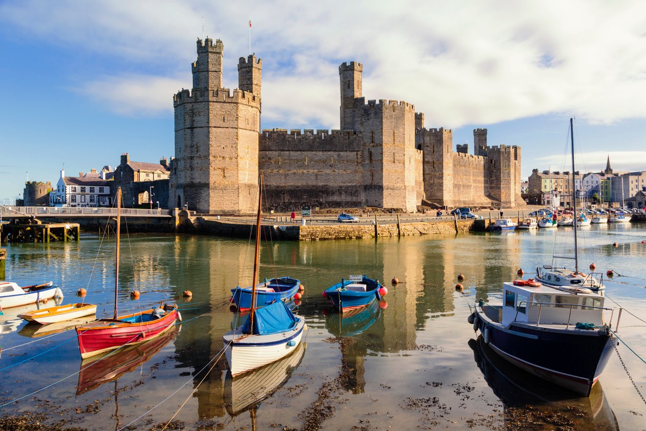 Caernarfon, Wales, Egyesült Királyság. A vár. alkotó: Unbekannt Unbekannt