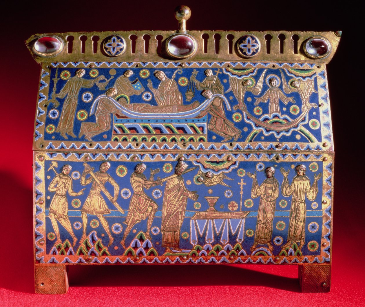 Becket Tamás (1118-70), 1190 körül (arany, lapis lazuli és féldrágakövek) maradványait tartalmazó hordó alkotó: Unbekannt Unbekannt